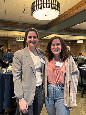 Two women at networking event